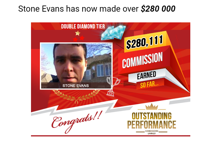 Stone Evans has now made over $280,000